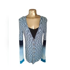 Jones New York S long stripped cardigan